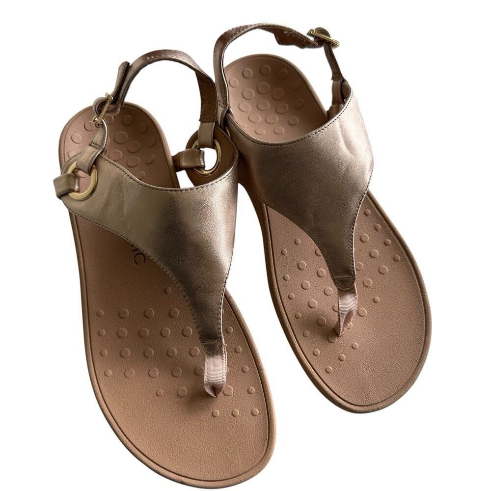 VIONIC Jolie Metallic Sandals Sz 11 Rose Gold Orthotic Women's Slingback